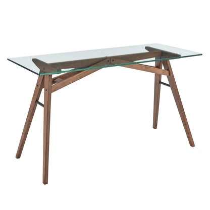 Stalwart Glass-Top Office Desk