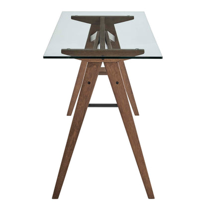 Stalwart Glass-Top Office Desk