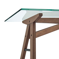 Stalwart Glass-Top Office Desk