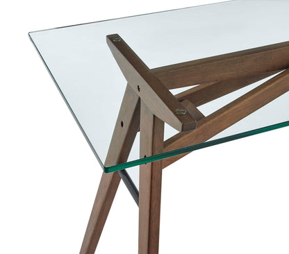 Stalwart Glass-Top Office Desk