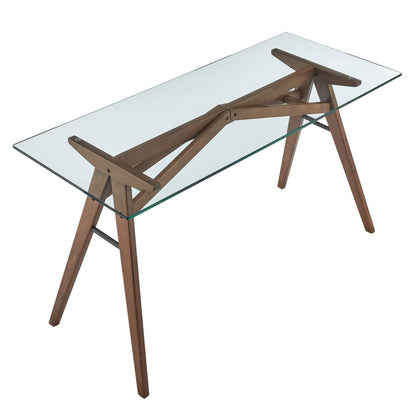 Stalwart Glass-Top Office Desk