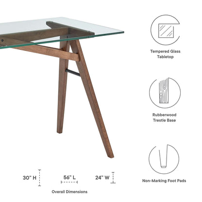 Stalwart Glass-Top Office Desk