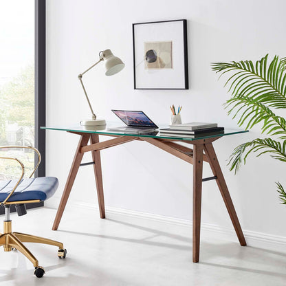 Stalwart Glass-Top Office Desk