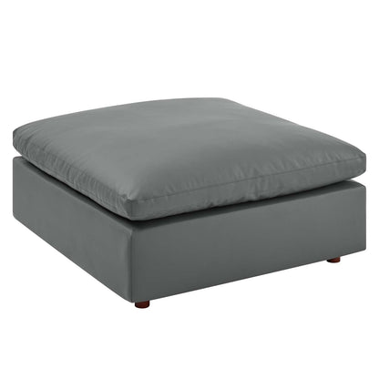 Nikora Down Filled Overstuffed Vegan Leather Ottoman