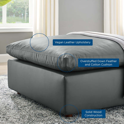 Nikora Down Filled Overstuffed Vegan Leather Ottoman