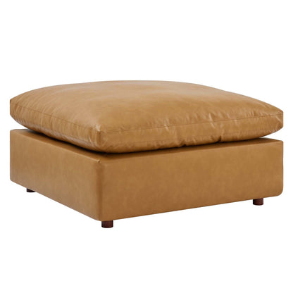 Nikora Down Filled Overstuffed Vegan Leather Ottoman