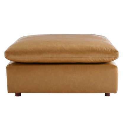 Nikora Down Filled Overstuffed Vegan Leather Ottoman