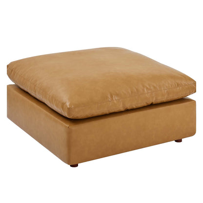 Nikora Down Filled Overstuffed Vegan Leather Ottoman