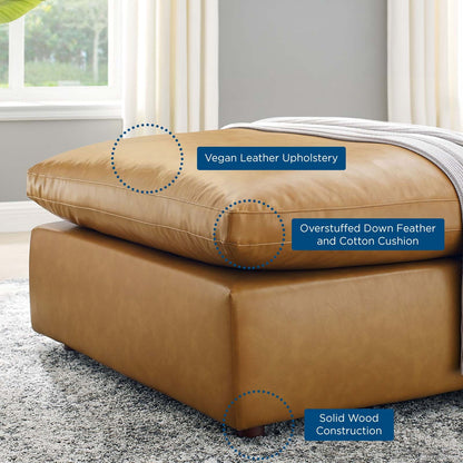 Nikora Down Filled Overstuffed Vegan Leather Ottoman