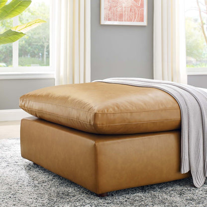 Nikora Down Filled Overstuffed Vegan Leather Ottoman