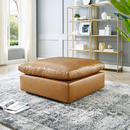 Nikora Down Filled Overstuffed Vegan Leather Ottoman