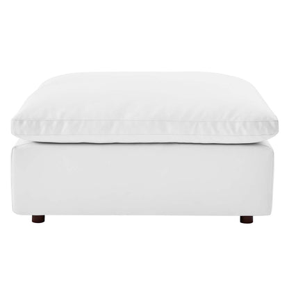 Nikora Down Filled Overstuffed Vegan Leather Ottoman