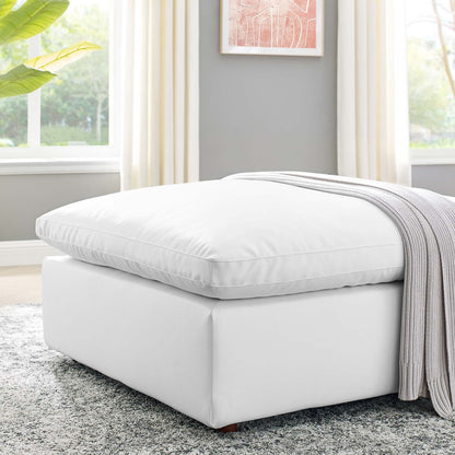 Nikora Down Filled Overstuffed Vegan Leather Ottoman
