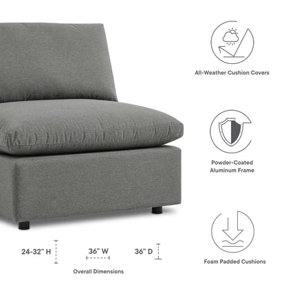 Nikora Overstuffed Outdoor Patio Armless Chair