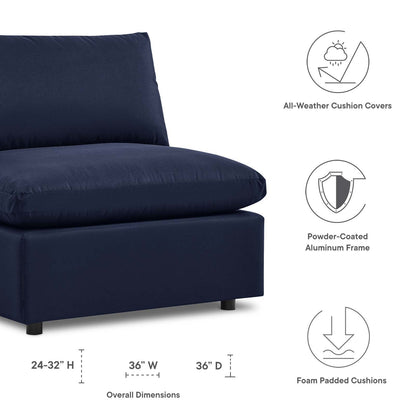 Nikora Overstuffed Outdoor Patio Armless Chair