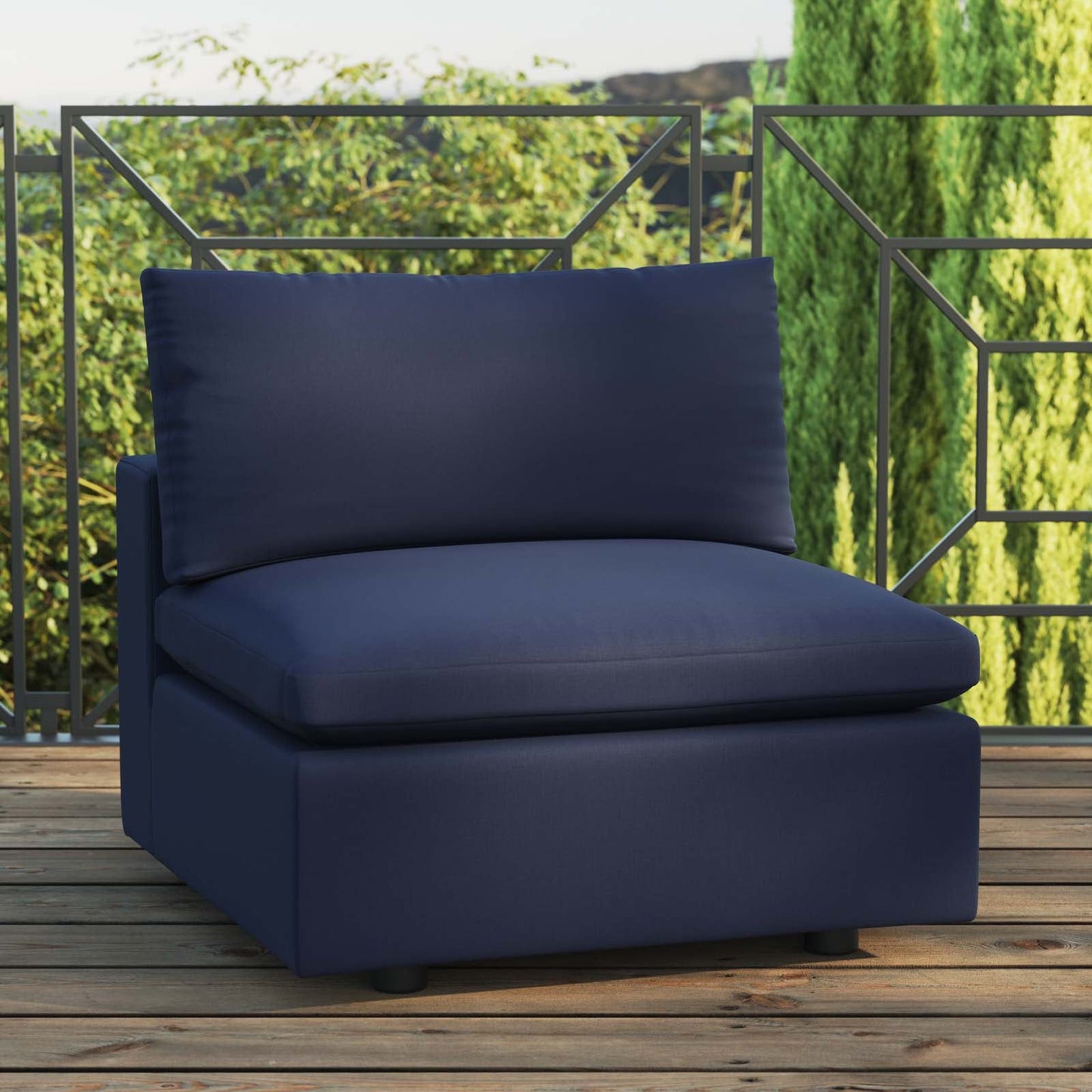 Nikora Overstuffed Outdoor Patio Armless Chair