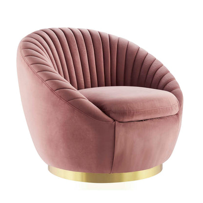 Tracey Tufted Performance Velvet Performance Velvet Swivel Chair