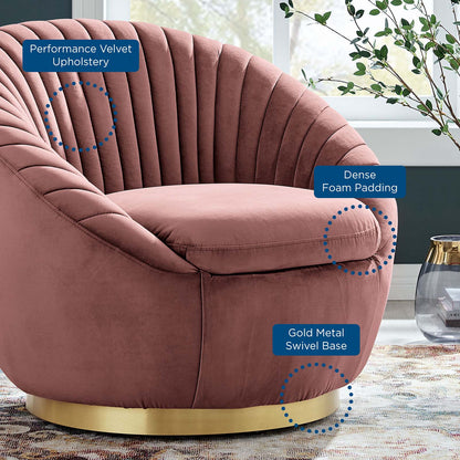 Tracey Tufted Performance Velvet Performance Velvet Swivel Chair