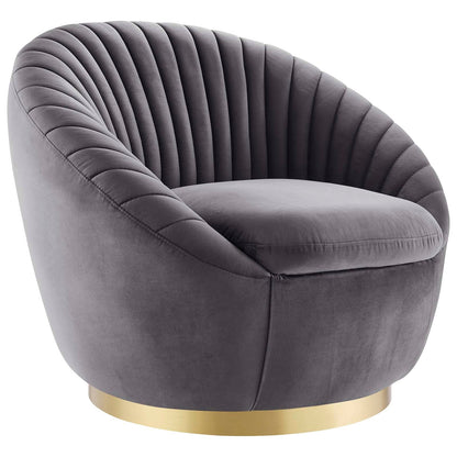 Tracey Tufted Performance Velvet Performance Velvet Swivel Chair