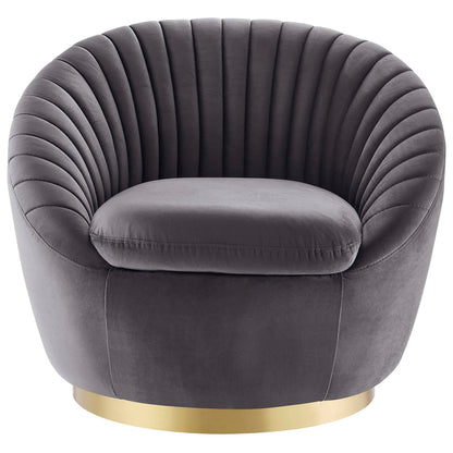 Tracey Tufted Performance Velvet Performance Velvet Swivel Chair