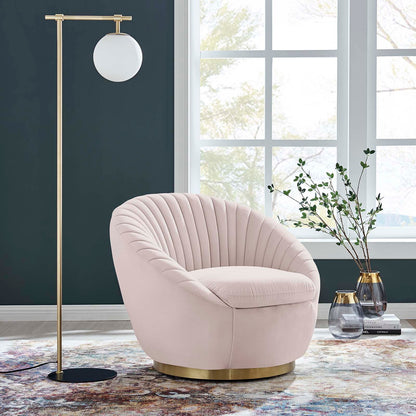 Tracey Tufted Performance Velvet Performance Velvet Swivel Chair