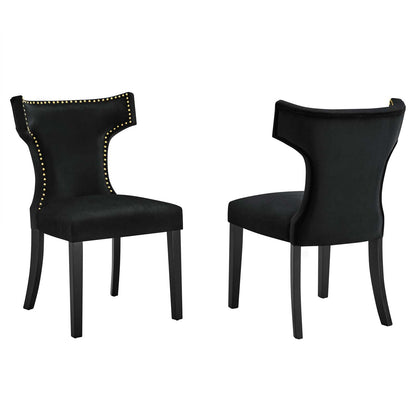 Carri Performance Velvet Dining Chairs - Set of 2