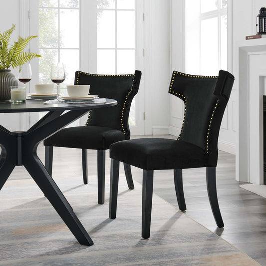 Carri Performance Velvet Dining Chairs - Set of 2