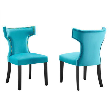 Carri Performance Velvet Dining Chairs - Set of 2