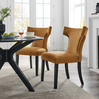 Carri Performance Velvet Dining Chairs - Set of 2