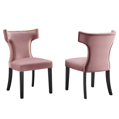 Carri Performance Velvet Dining Chairs - Set of 2