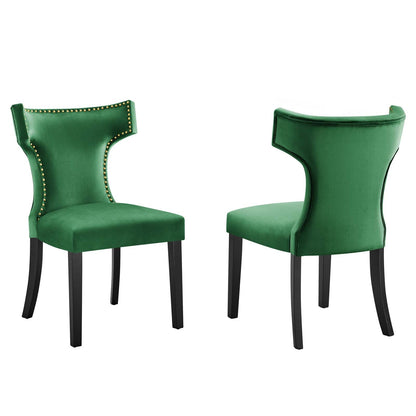 Carri Performance Velvet Dining Chairs - Set of 2