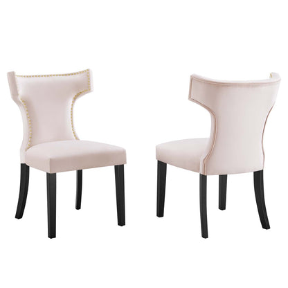 Carri Performance Velvet Dining Chairs - Set of 2