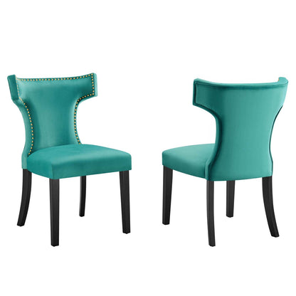 Carri Performance Velvet Dining Chairs - Set of 2
