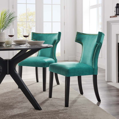 Carri Performance Velvet Dining Chairs - Set of 2