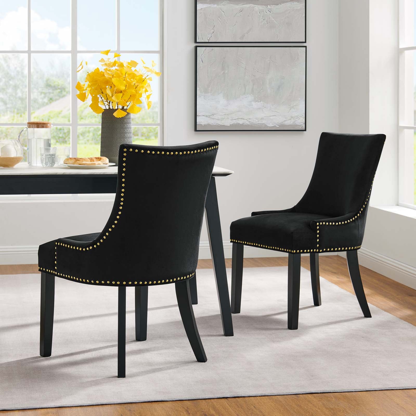 Marley Performance Velvet Dining Chairs - Set of 2