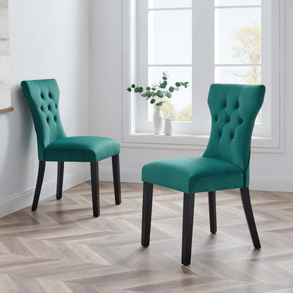 Shiela Performance Velvet Dining Chairs - Set of 2