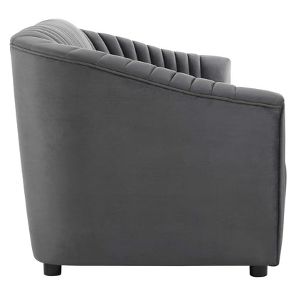 Brave Performance Velvet Channel Tufted Sofa