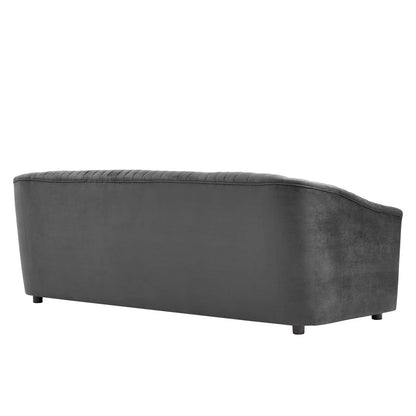 Brave Performance Velvet Channel Tufted Sofa