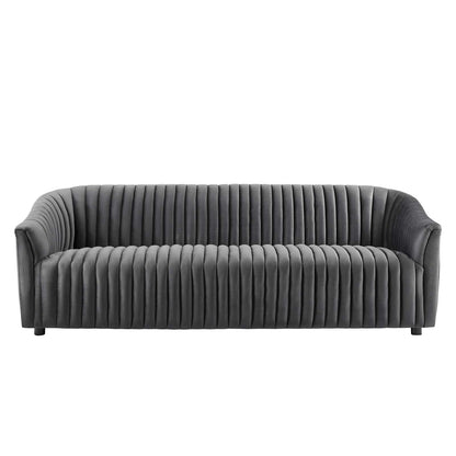Brave Performance Velvet Channel Tufted Sofa