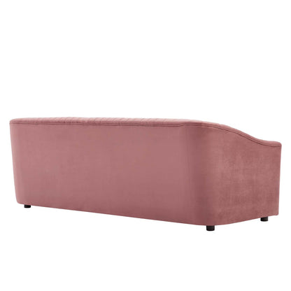 Brave Performance Velvet Channel Tufted Sofa