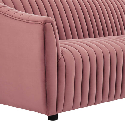 Brave Performance Velvet Channel Tufted Sofa