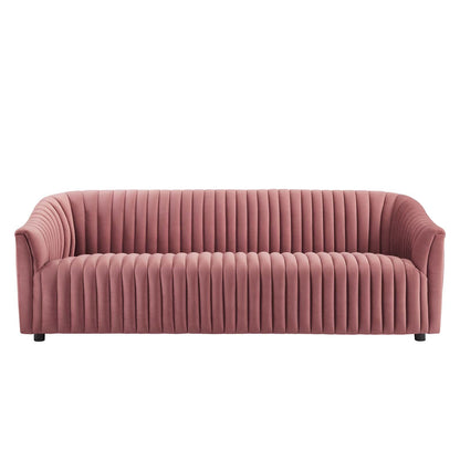 Brave Performance Velvet Channel Tufted Sofa