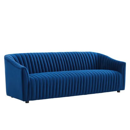 Brave Performance Velvet Channel Tufted Sofa