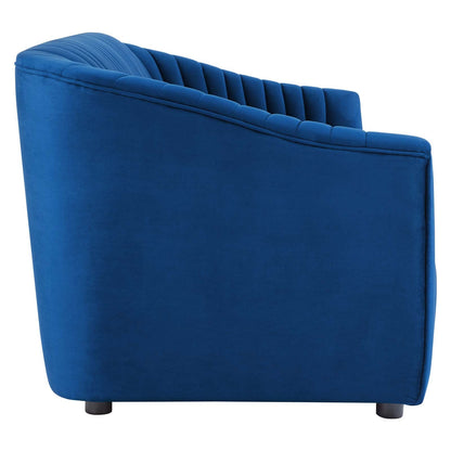Brave Performance Velvet Channel Tufted Sofa