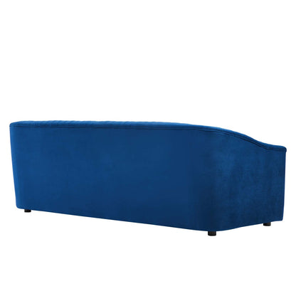 Brave Performance Velvet Channel Tufted Sofa