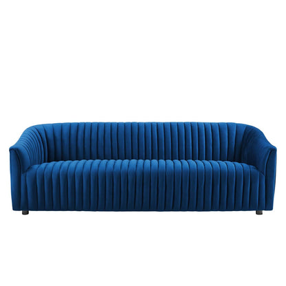 Brave Performance Velvet Channel Tufted Sofa