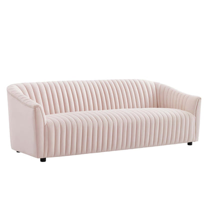 Brave Performance Velvet Channel Tufted Sofa