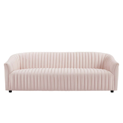 Brave Performance Velvet Channel Tufted Sofa
