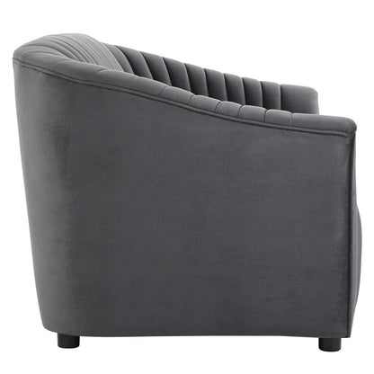 Brave Performance Velvet Channel Tufted Loveseat