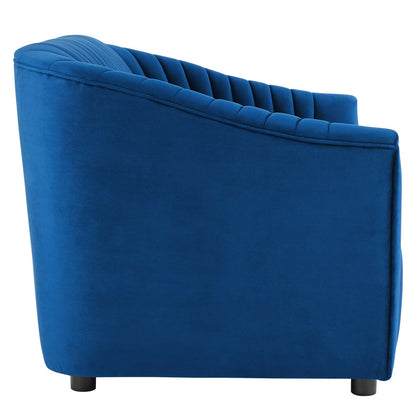 Brave Performance Velvet Channel Tufted Loveseat